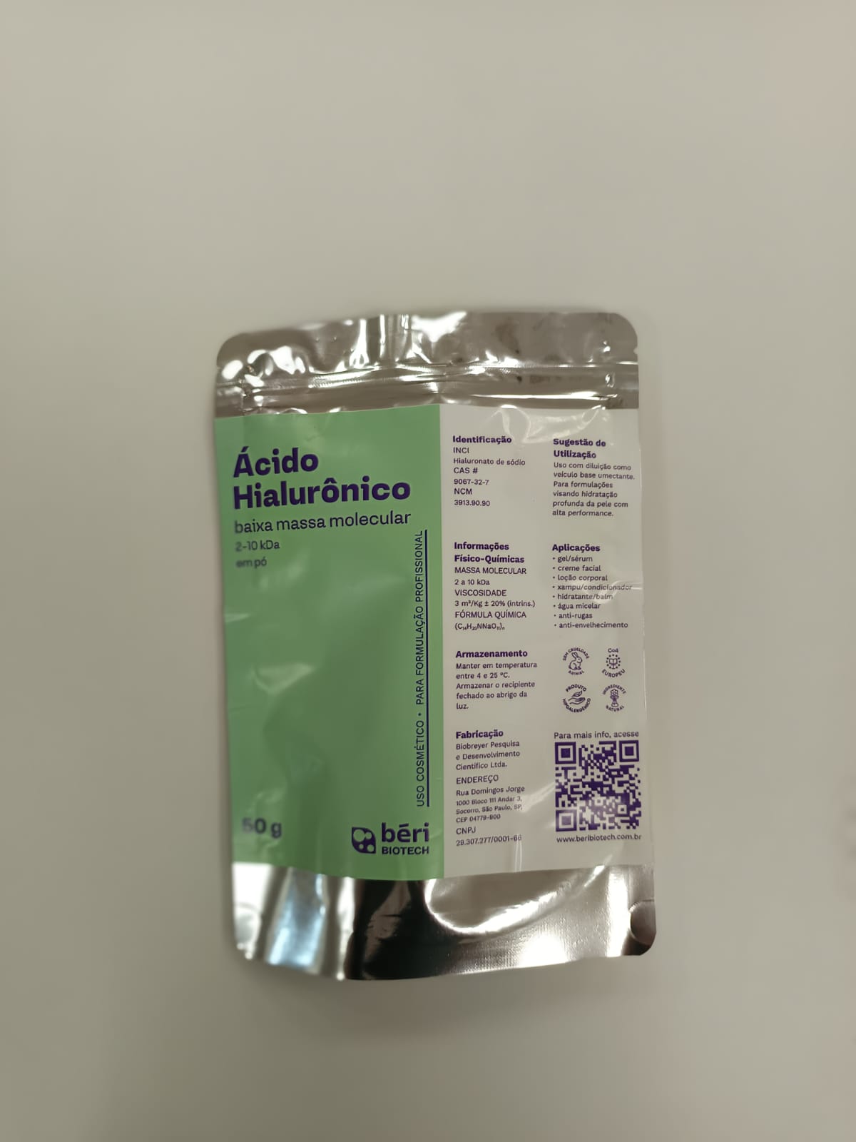 Ácido Hialurônico Grau Cosmético em Pó 100g